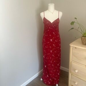 American Eagle Outfitters Red Floral Maxi Dress
